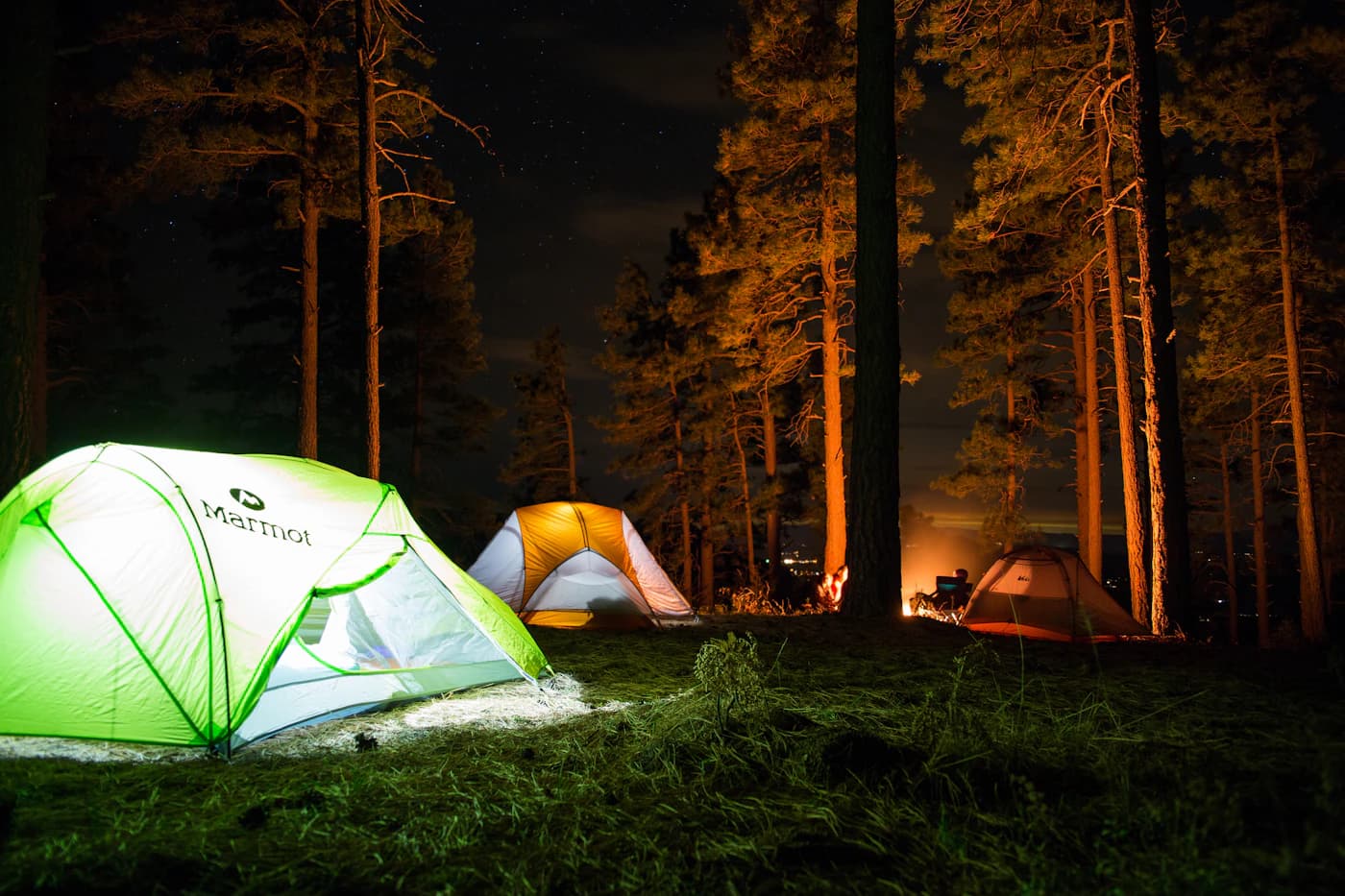 Nordic campsite by a lake